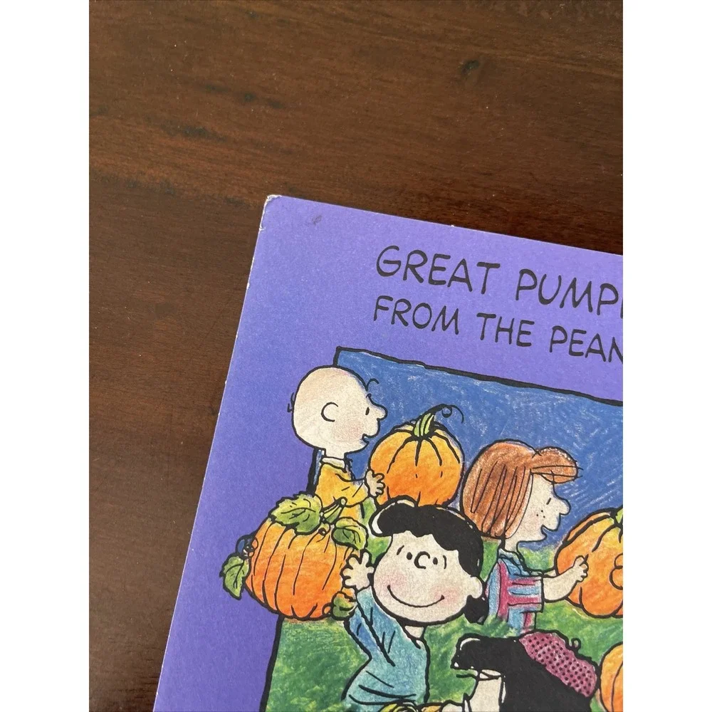 Vintage Hallmark Peanuts Halloween Greeting Card Folding Pumpkin Patch‎ Unused